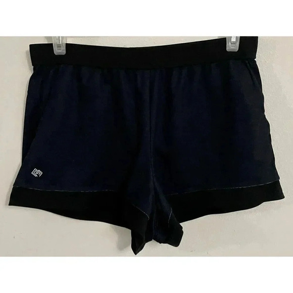 ZELOS Pants - ZELOS Shorts Women's Size L Blue Marble Black Print Running Walking￼See Notes‎
